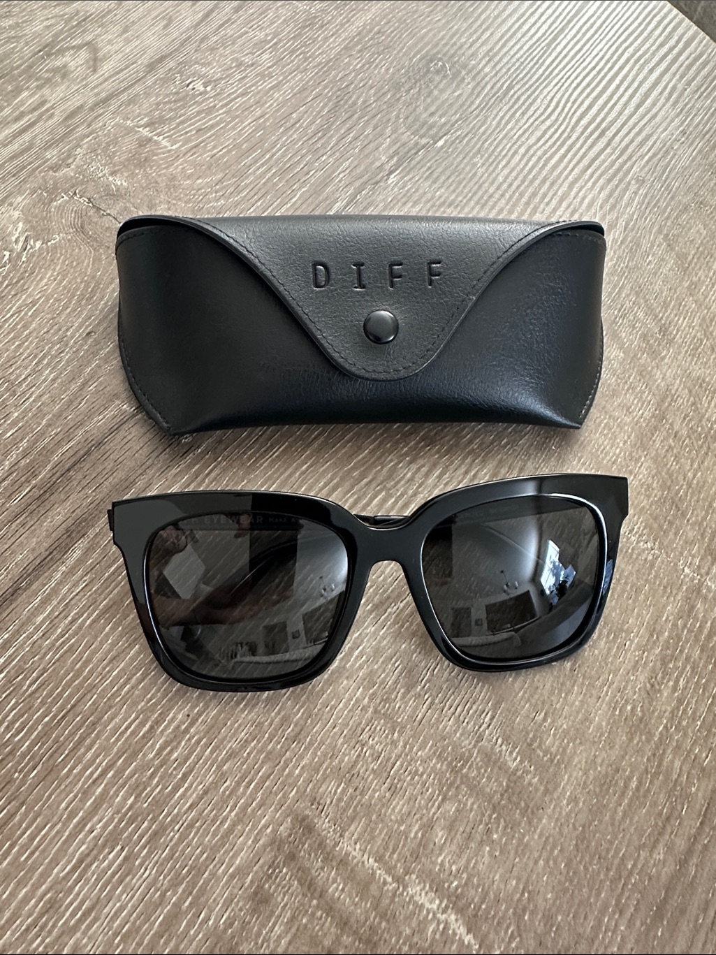 Diff Eyewear “Bella” Black Cat Eye Sunglasses - Polarized Women’s Shades
